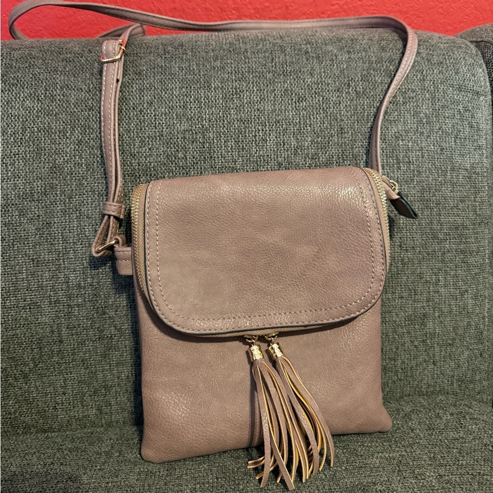 Elegant Taupe Crossbody Bag